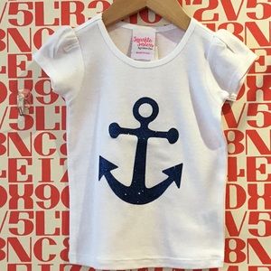 Sparkle Sisters Glitter Anchor Tee, NEW WITH TAGS!